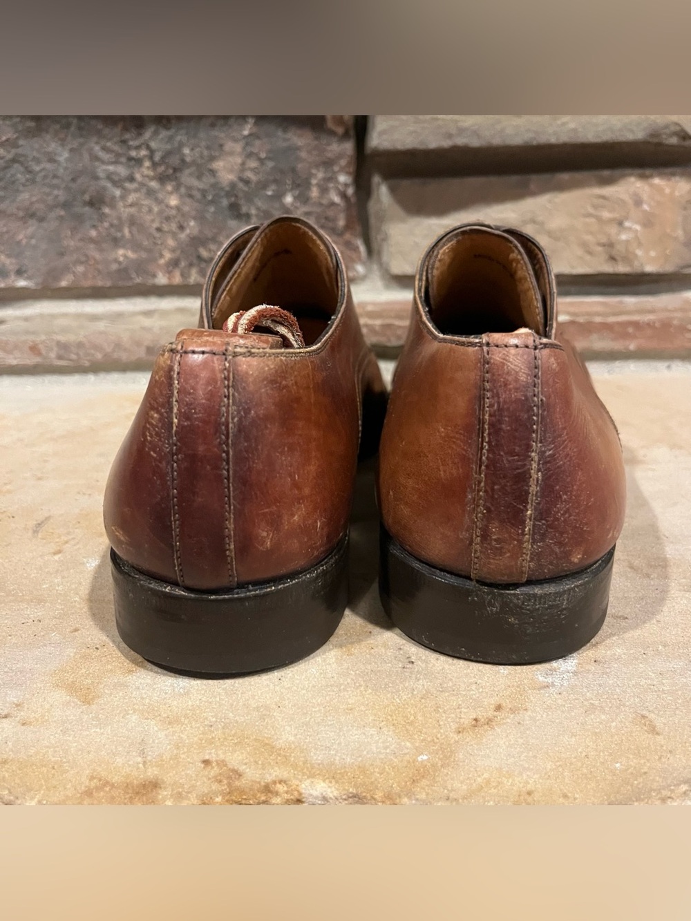 Magnanni Basilio Classic Almond Toe Brown Leather Lace-Up Derby Dress Shoes - Picture 7 of 10